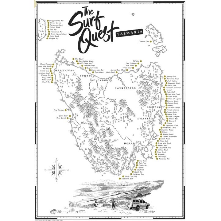 Tasmania Surf Quest Scratch Map