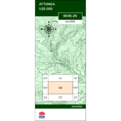 Attunga 25k NSW Topo Map 9036-2S