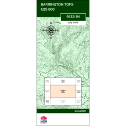 Barrington Tops 25k NSW Topo Map 9133-1N