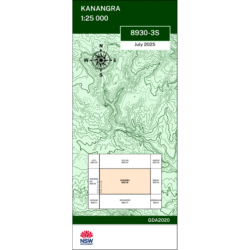 Kanangra 25k NSW Topo Map 8930-3Spng