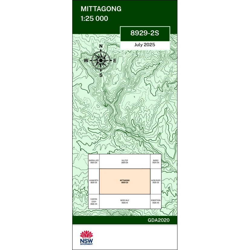 Mittagong 25k NSW Topo Map 8929-2S