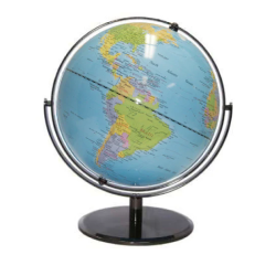 30cm Blue Ocean Globe on Silver Base