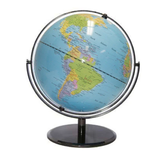 30cm Blue Ocean Globe on Silver Base