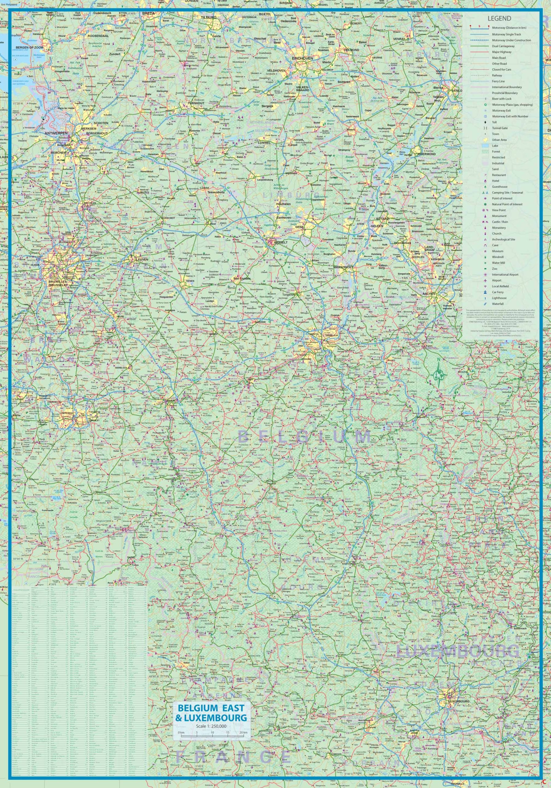 Belgium & Luxembourg Travel Reference Map - Image 3