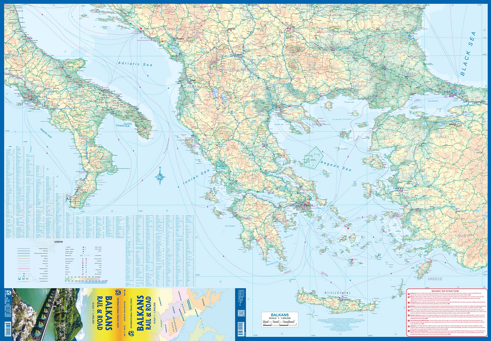 Balkans Rail and Road Travel Reference Map - Image 2