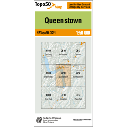 Queenstown Topo50 New Zealand Map