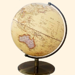 30cm Antique Ocean Globe, Bronze Base