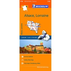 Alsace, Lorraine Regional France Road Map 516