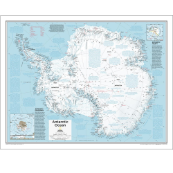 Antarctic Ocean Wall Map