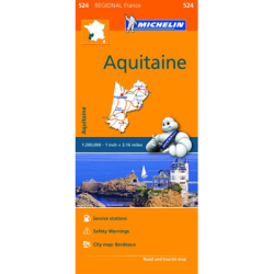 Aquitaine Regional France Road Map 524