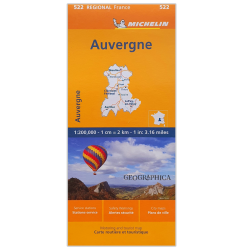 Auvergne Regional France Road Map 522