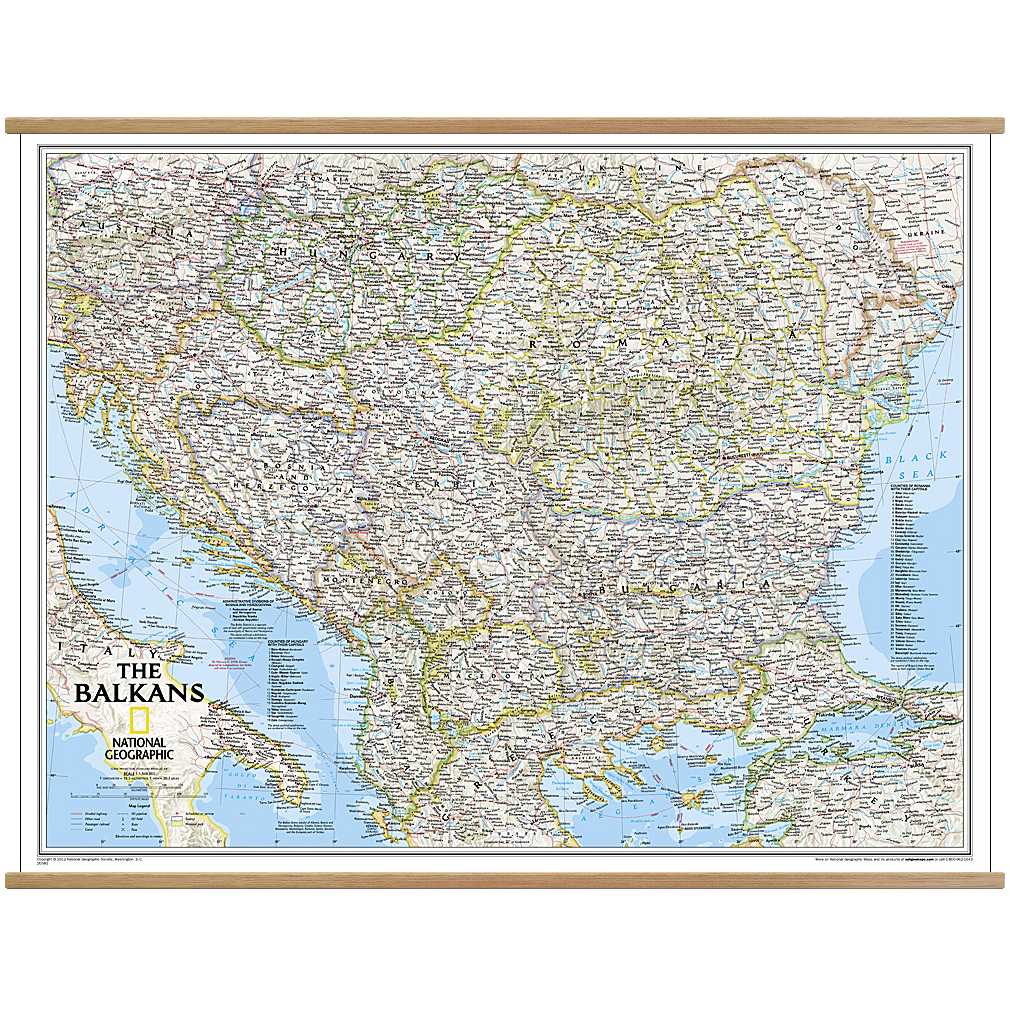 Balkans Classic Wall Map