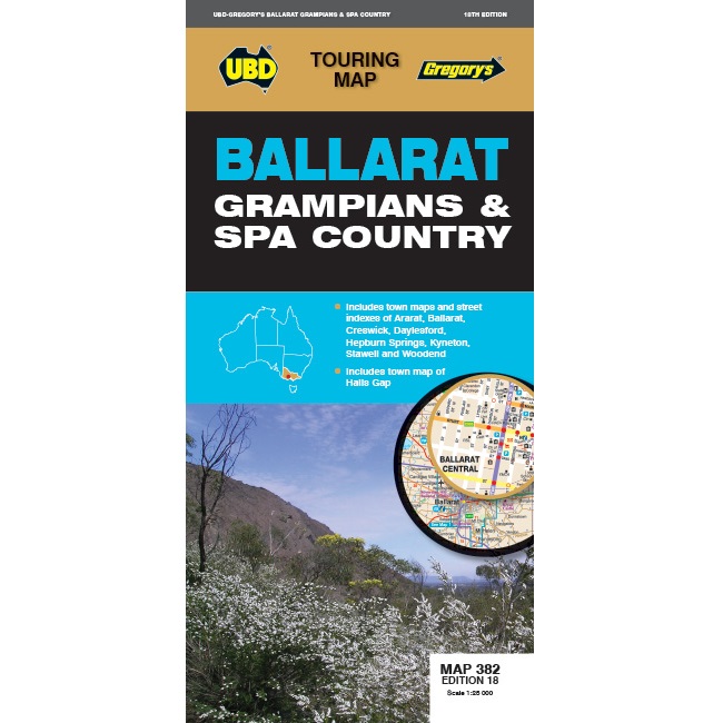 Ballarat, Grampians & Spa Country Map 382