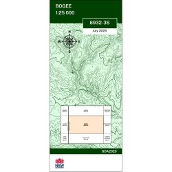 Bogee 1:25k NSW Topo Map 8932-3S