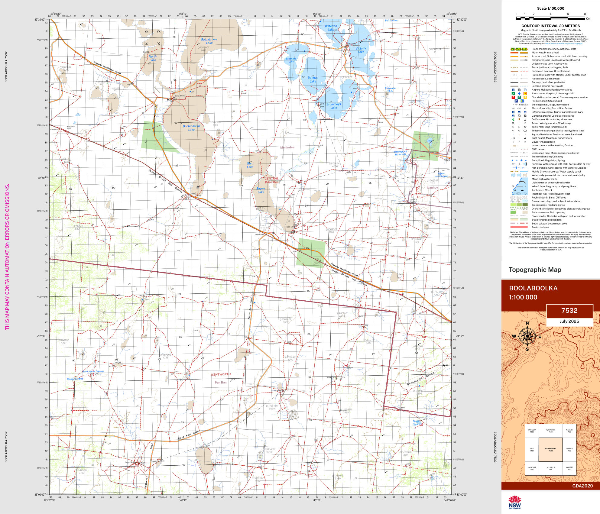 Boolaboolka 100k NSW Topo Map 7532