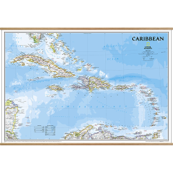 Caribbean Classic Wall Map