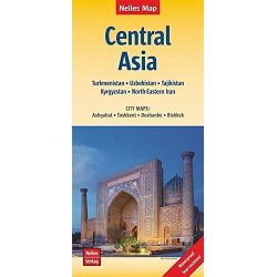 Central Asia: Turkmenistan, Uzbekistan, Kyrgyzstan Map
