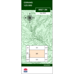 Corang 1:25k NSW Topo Map 8927-3N