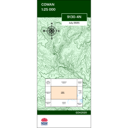 Cowan 1:25k NSW Topo Map 9130-4N