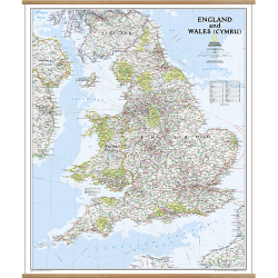 England and Wales Classic Wall Map