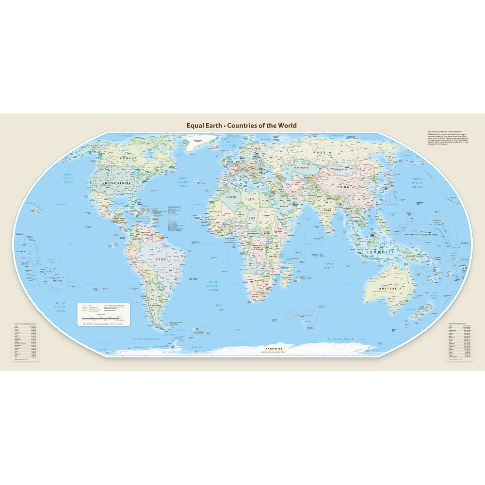 Equal Earth World Wall Map
