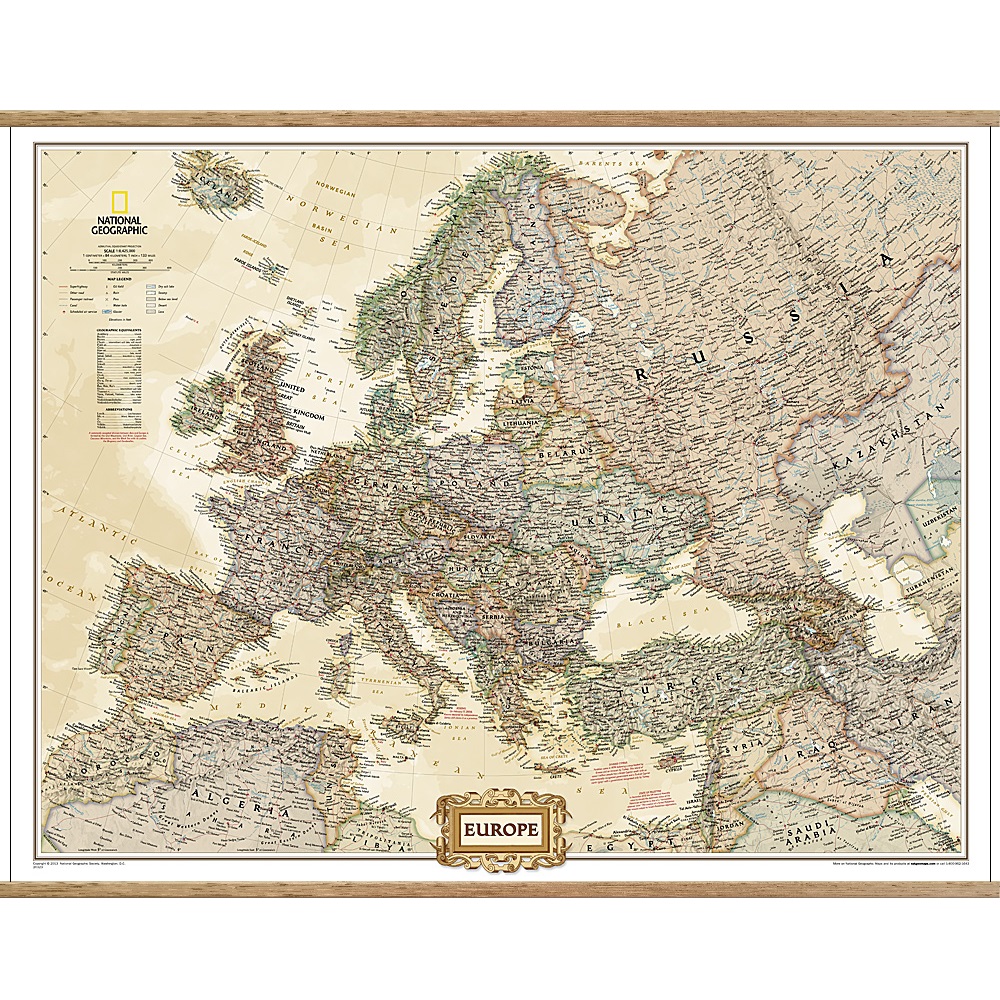 Europe Executive Wall Map (Enlarged)