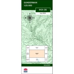 Gunderman 1:25k NSW Topo Map 9131-3S