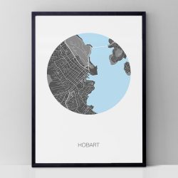 Hobart Round Map Print