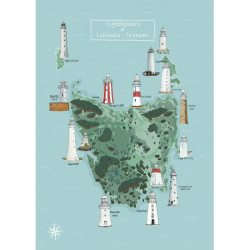 Lighthouses of Lutruwita-Tasmania Map