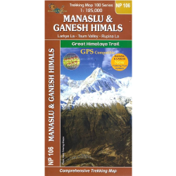 NP106 Manaslu & Ganesh Himals Trekking Map, Nepal