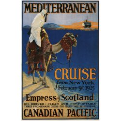Mediterranean Cruise Vintage Travel Poster Print