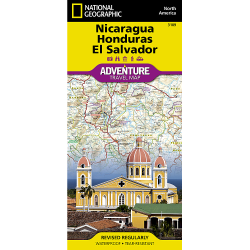 Nicaragua, Honduras, and El Salvador Travel Map 3109