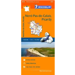 Nord-Pas-de-Calais, Picardy Regional France Map 511