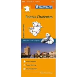 Poitou-Charentes Regional France Road Map 521