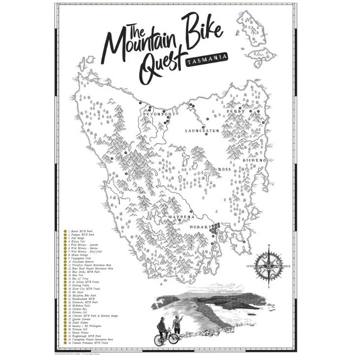 Tasmania MTB Quest Scratch Map