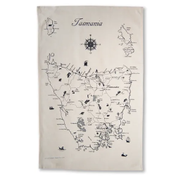Tasmania Map  Tea Towel