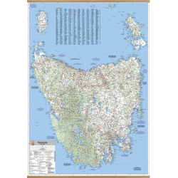 Tasmania State Map Flat Laminated