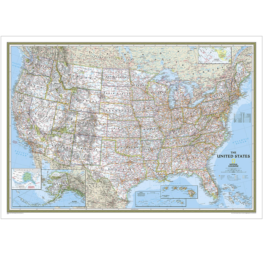 USA Classic Wall Map (Poster Sized)