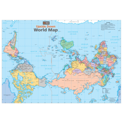 Upside Down World Wall Map