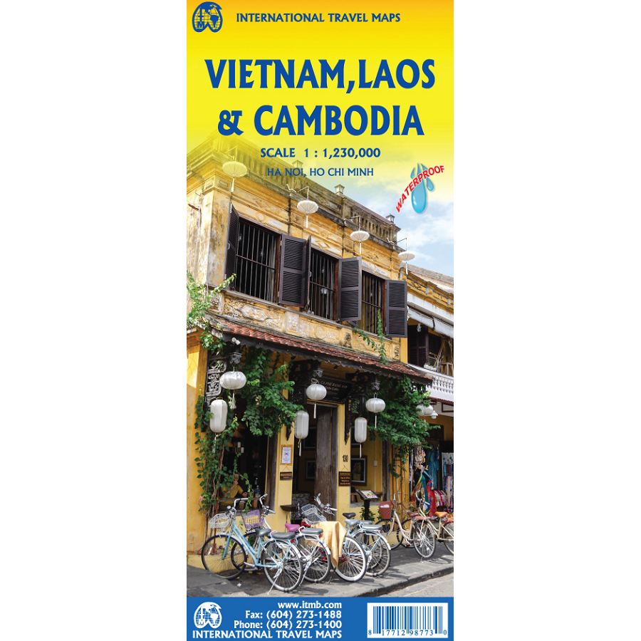 Vietnam, Laos, Cambodia Travel Map