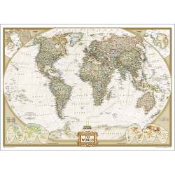 World Executive Wall Map 91cm x 61cm on Canvas