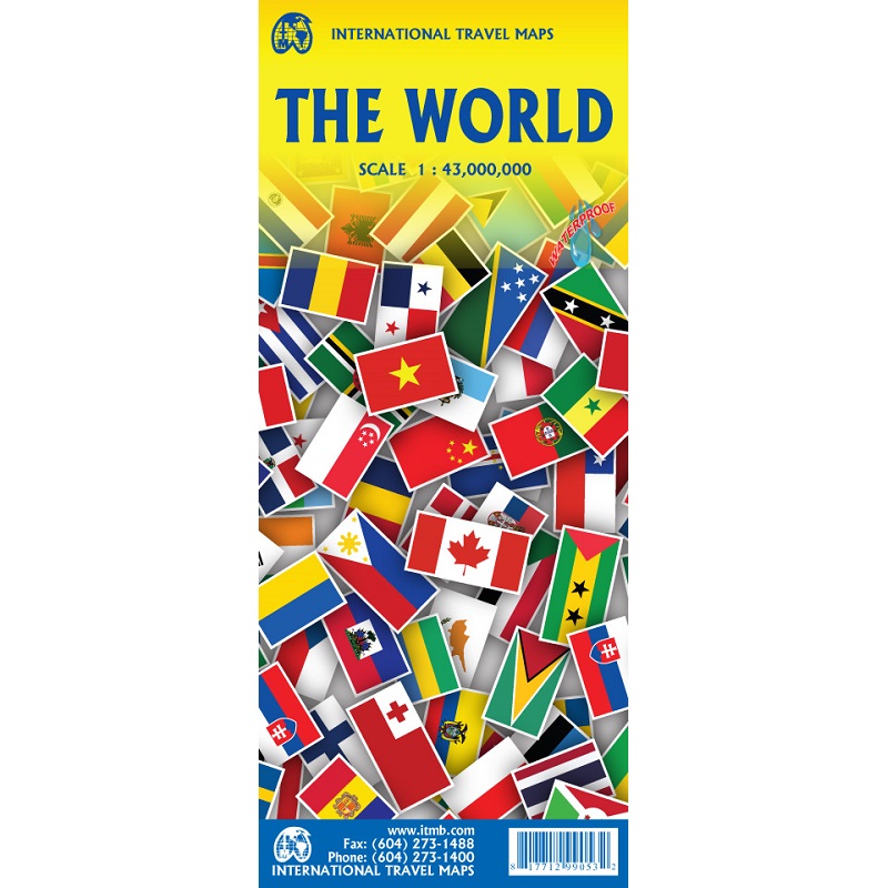 World & Flags Travel Reference Map