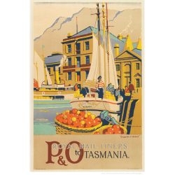 P&O Royal Mail Liners Tasmania Vintage Travel Print