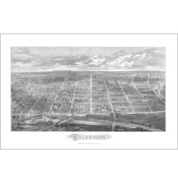 Melbourne Bird's-Eye View Print 1871
