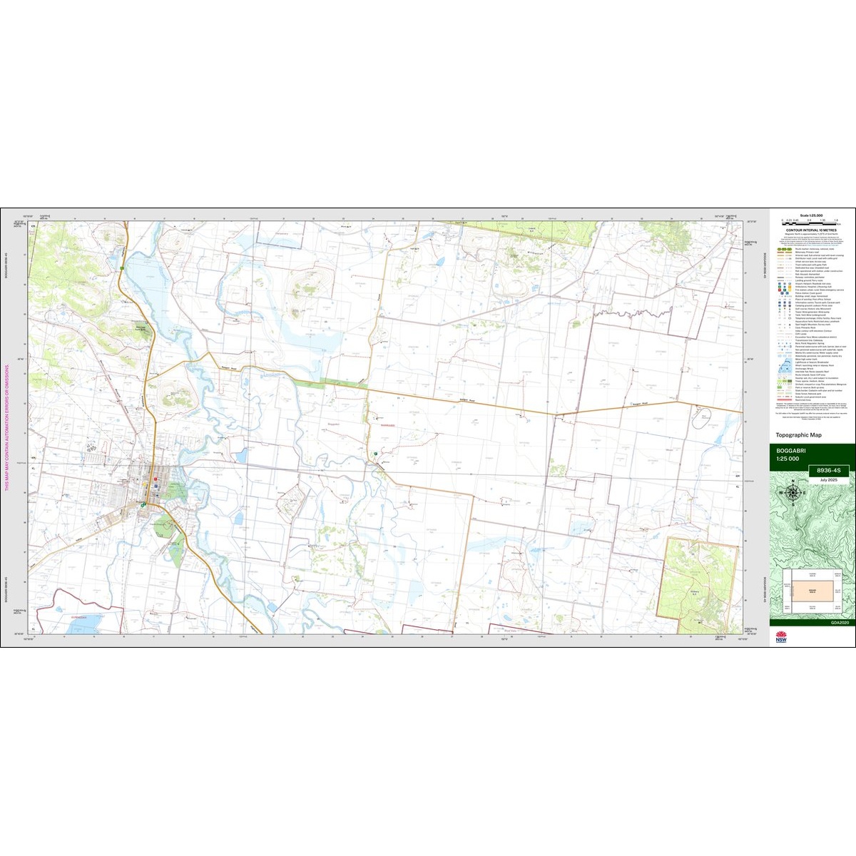 Boggabri 1:25k NSW Topo Map 8936-4S