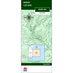 Bondi 1:25k NSW Topo Map 9130-2S