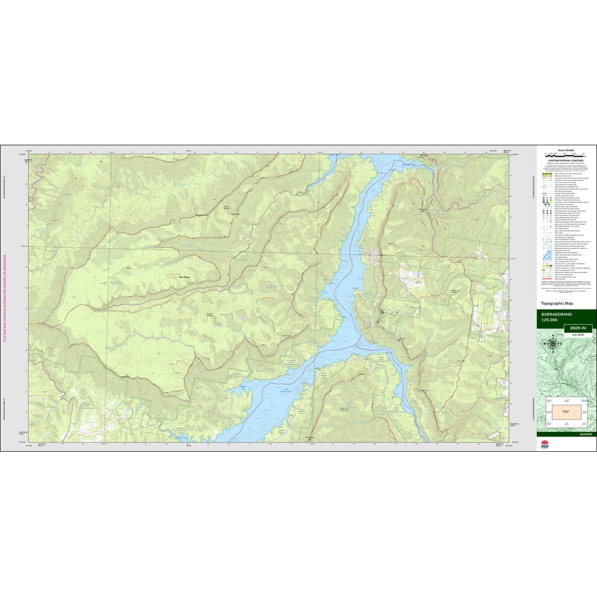 Burragorang 1:25k NSW Topo Map 8929-1N