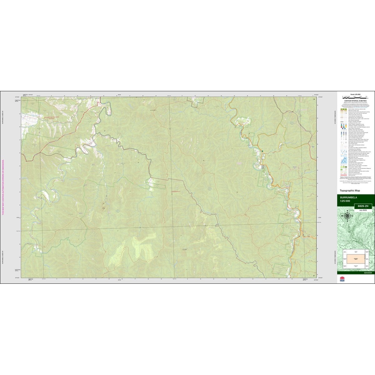 Burrumbela 1:25k NSW Topo Map 8826-2N